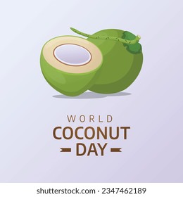 vector graphic of World Coconut Day good for World Coconut Day celebration. flat design. flyer design.flat illustration.