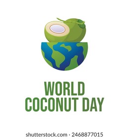 Gráfico de Vector del Día Mundial del Coco ideal para la celebración del Día Mundial del Coco.