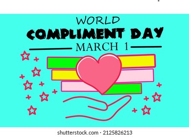 Vector graphic of world compliment day good for world compliment day celebration. flat design. flyer design.flat illustration. March 1.