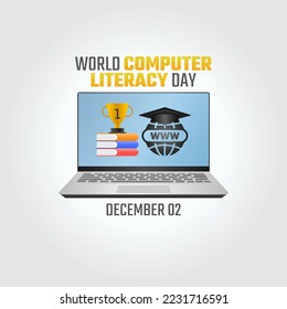 vector graphic of world computer literacy day good for world computer literacy day celebration. flat design. flyer design.flat illustration.