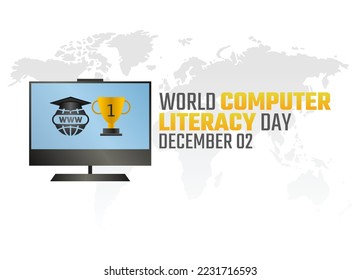 vector graphic of world computer literacy day good for world computer literacy day celebration. flat design. flyer design.flat illustration.