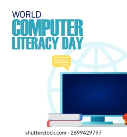 Vector graphic of World Computer Literacy Day ideal for World Computer Literacy Day celebration.
