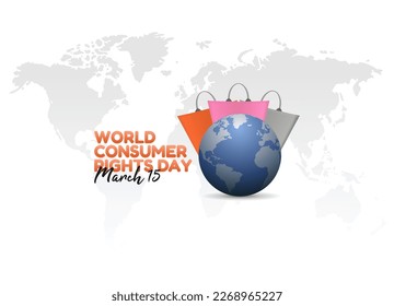 gráfico vectorial del día mundial de los derechos del consumidor, bueno para la celebración del Día Mundial de los Derechos del Consumidor. diseño plano. diseño de volante.ilustración plana.