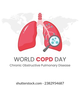 Gráfico vectorial del Día Mundial de la EPOC o Día de la Enfermedad Pulmonar Obstructiva Crónica