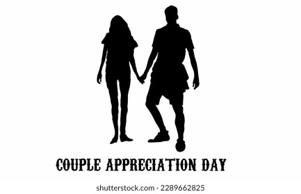 Vector graphic of world couple appreciation day for world couple appreciation day celebration. flat design. flyer design. May 01. Silloute design. Man and woman holding hands affectionately.
