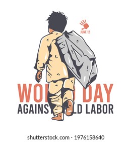 vector graphic of world day against child labor good for day against child labor celebration. flat design. flyer design.flat illustration. svg