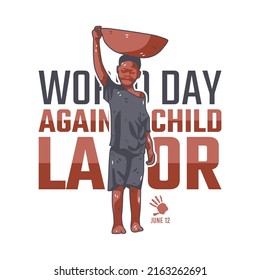 vector graphic of world day against child labor good for world day against child labor celebration. flat design. flyer design.flat illustration.