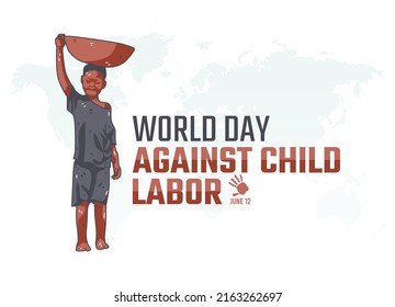 vector graphic of world day against child labor good for world day against child labor celebration. flat design. flyer design.flat illustration.