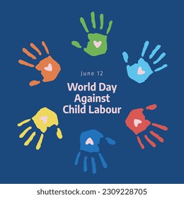 vector graphic of World Day Against Child Labour good for World Day Against Child Labour celebration. flat design. flyer design.flat illustration.