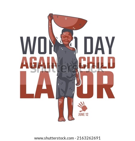 vector graphic of world day against child labor good for world day against child labor celebration. flat design. flyer design.flat illustration.