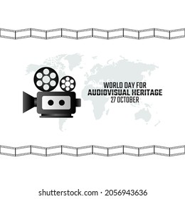 vector graphic of world day for audiovisual heritage good for world day for audiovisual heritage celebration. flat design. flyer design.flat illustration.