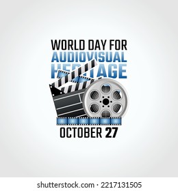 vector graphic of world day audiovisual heritage good for world day audiovisual heritage celebration. flat design. flyer design.flat illustration.
