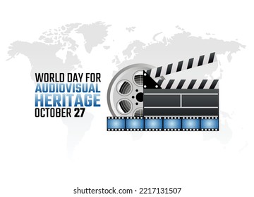 vector graphic of world day audiovisual heritage good for world day audiovisual heritage celebration. flat design. flyer design.flat illustration.