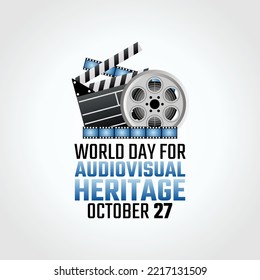 vector graphic of world day audiovisual heritage good for world day audiovisual heritage celebration. flat design. flyer design.flat illustration.