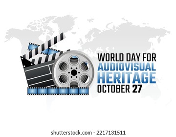 vector graphic of world day audiovisual heritage good for world day audiovisual heritage celebration. flat design. flyer design.flat illustration.