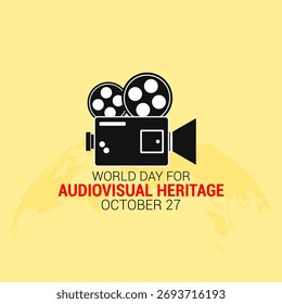 Vector gráfico del Día Mundial del Patrimonio Audiovisual para la celebración del Día Mundial del Patrimonio Audiovisual.