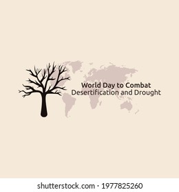 vector graphic of World Day to Combat Desertification and Drought good for World Day to Combat Desertification and Drought celebration. flat design. flyer design.flat illustration.