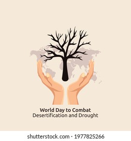 vector graphic of World Day to Combat Desertification and Drought good for World Day to Combat Desertification and Drought celebration. flat design. flyer design.flat illustration.