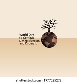 vector graphic of World Day to Combat Desertification and Drought good for World Day to Combat Desertification and Drought celebration. flat design. flyer design.flat illustration.