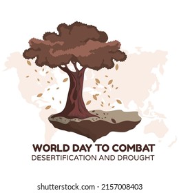 vector graphic of World Day to Combat Desertification and Drought good for World Day to Combat Desertification and Drought celebration. flat design. flyer design.flat illustration.