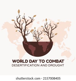 vector graphic of World Day to Combat Desertification and Drought good for World Day to Combat Desertification and Drought celebration. flat design. flyer design.flat illustration.