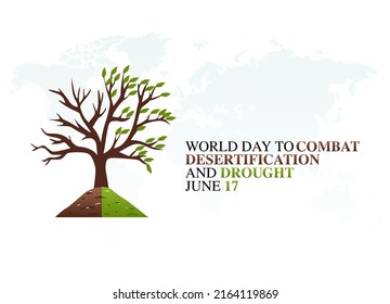 vector graphic of World Day to Combat Desertification and Drought celebration. flat design. flyer design.flat illustration.