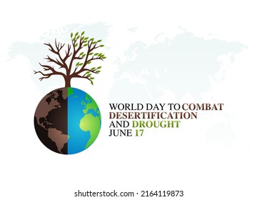 vector graphic of World Day to Combat Desertification and Drought celebration. flat design. flyer design.flat illustration.