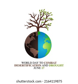 vector graphic of World Day to Combat Desertification and Drought celebration. flat design. flyer design.flat illustration.