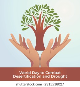 vector graphic of World Day to Combat Desertification and Drought good for World Day to Combat Desertification and Drought celebration. flat design. flyer design.flat illustration.