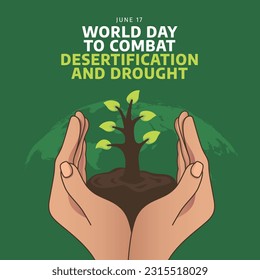 gráfico vectorial del Día Mundial de Lucha contra la Desertificación y la Sequía bueno para la celebración del Día Mundial de Lucha contra la Desertificación y la Sequía. diseño plano. diseño de volante.ilustración plana.