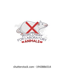 gráfico vectorial del día mundial para animales de laboratorio bueno para el día mundial para la celebración de animales de laboratorio. diseño plano. diseño de volante.ilustración plana.	