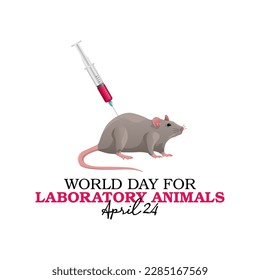 gráfico vectorial del día mundial para animales de laboratorio bueno para el día mundial para la celebración de animales de laboratorio. diseño plano. diseño de volante.ilustración plana.