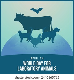 Gráfico vectorial del Día Mundial de los Animales de Laboratorio ideal para la celebración del Día Mundial de los Animales de Laboratorio.