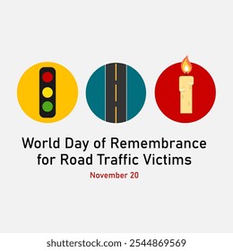 vector graphic of World Day of Remembrance for Road Traffic Victims good for national World Day of Remembrance for Road Traffic Victims celebration. flat design. flyer design.flat illustration.