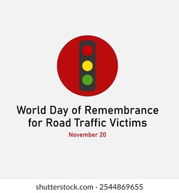 vector graphic of World Day of Remembrance for Road Traffic Victims good for national World Day of Remembrance for Road Traffic Victims celebration. flat design. flyer design.flat illustration.