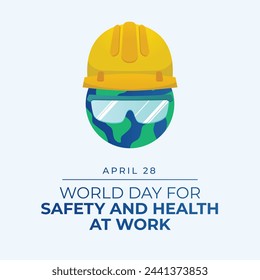 Gráfico vectorial del Día Mundial de la Seguridad y la Salud en el Trabajo ideal para la celebración del Día Mundial de la Seguridad y la Salud en el Trabajo.