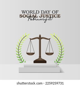 vector graphic of world day of social justice good for world day of social justice celebration. flat design. flyer design.flat illustration.