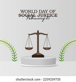 vector graphic of world day of social justice good for world day of social justice celebration. flat design. flyer design.flat illustration.