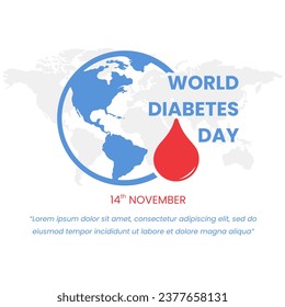 Vector graphic of World Diabetes Day illustrations for poster, card and social media post