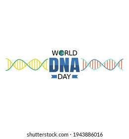 vector graphic of world dna day good for world dna day celebration. flat design. flyer design.flat illustration.	