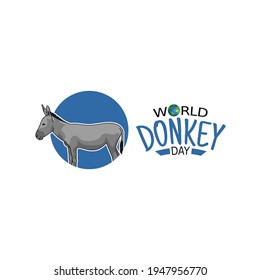 vector graphic of world donkey day good for world donkey day celebration. flat design. flyer design.flat illustration.