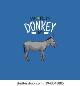 vector graphic of world donkey day good for world donkey day celebration. flat design. flyer design.flat illustration.	