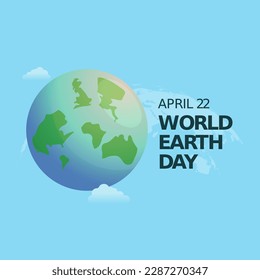 vector graphic of world earth day good for world earth day celebration. flat design. flyer design.flat illustration.