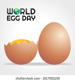 Vector graphic of world egg day good for world egg day celebration. flat design. flyer design.flat illustration.