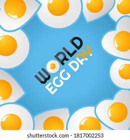 Vector graphic of world egg day good for world egg day celebration. flat design. flyer design.flat illustration.