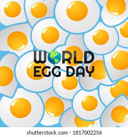 Vector graphic of world egg day good for world egg day celebration. flat design. flyer design.flat illustration.