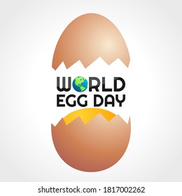 Vector graphic of world egg day good for world egg day celebration. flat design. flyer design.flat illustration.