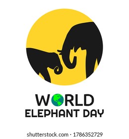 Vector graphic of world elephant day good for world elephant day celebration. flat design. flyer design.flat illustration. elephant. animal.
