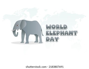 vector graphic of world elephant day good for world elephant day celebration. flat design. flyer design.flat illustration.
