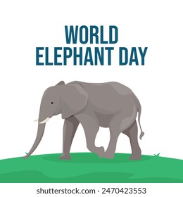 Gráfico de Vector del Día Mundial del Elefante ideal para la celebración del Día Mundial del Elefante.